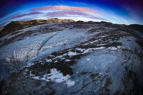 Morning clouds and ice fields Stock Photos