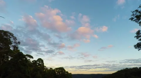 Morning Clouds Drifting over the Valley  Stock Footage 64757646