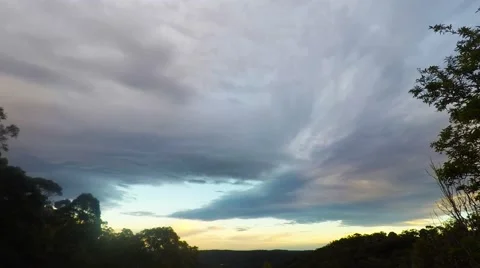 Morning Clouds Drifting Over the Valley in Winter  Stock Footage 65169045