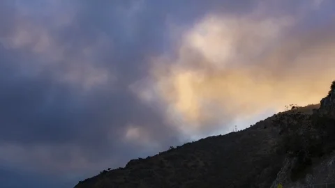 Morning Clouds Over Mountain 스톡 동영상 100299046