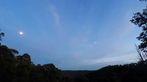 Morning Clouds Setting Moon Time Lapse Stock Footage 65103817
