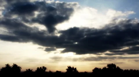 Morning Clouds with sun rays Stock Footage 2923764