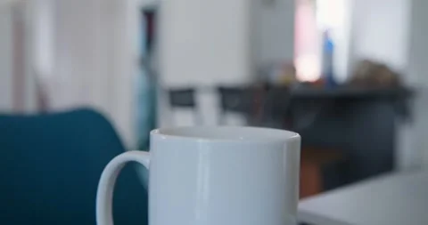 Morning coffee and workspace: Stock Footage 334651902