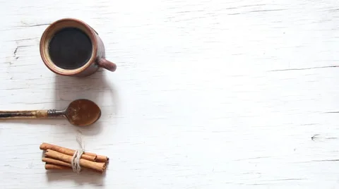 Morning coffee background Stock Footage 63407557
