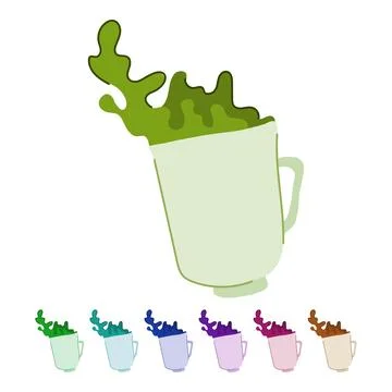 Morning coffee cup splash vector cartoon graphic Stock-Illustration