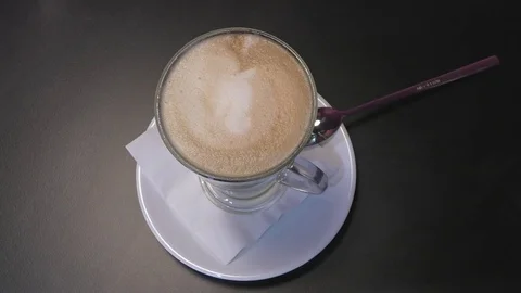 Morning coffee - latte. Stock Footage 75131012