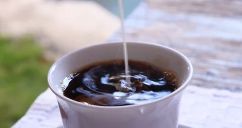 Morning coffee in mug Stock Footage 101739844