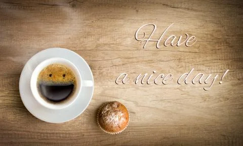 Morning coffee with note Stock Illustration