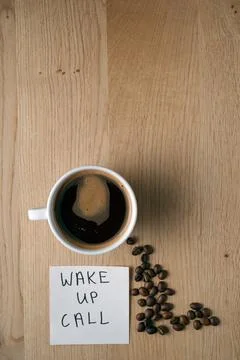 Morning coffee wake up call conceptual photography Stock Illustration