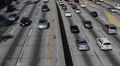 Morning Commuters Home Work Traffic Jam on Freeway, Downtown Los Angeles Highway HD Footage