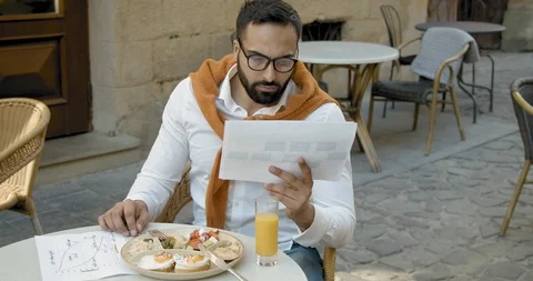 Morning with Documents Stock Footage 109156770