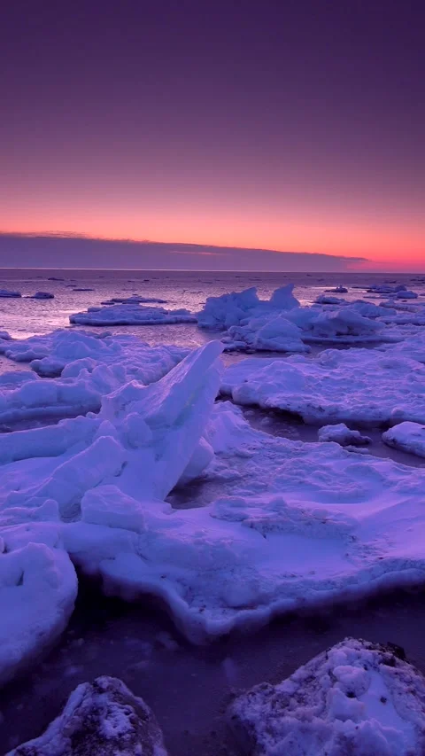 Morning Drift Ice Stock-Footage 332304087