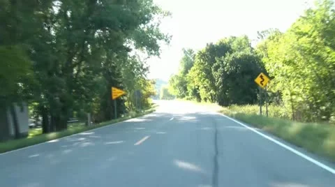 Morning Drive Between Lakes Video stock 12599665
