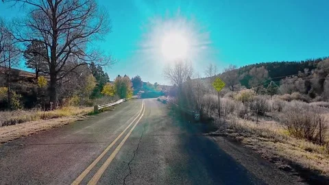 Morning Drive Thru the Sangre de Cristo Mountains Stock Footage 321811853