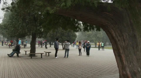Morning exercises - Beijing 1 Stock Footage 44753677