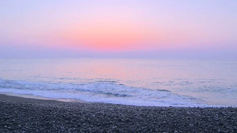 Morning glow at the seaside, Japan Stock Footage