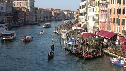 Morning on the Grand canal. Venice, Italy Stock Footage