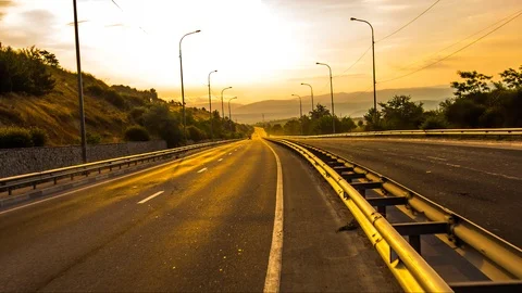Morning highway Stock Footage