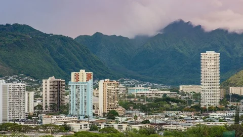 Morning in Honolulu Stock Footage 113391114