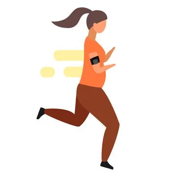 Morning jogging flat vector illustration Illustrazione stock