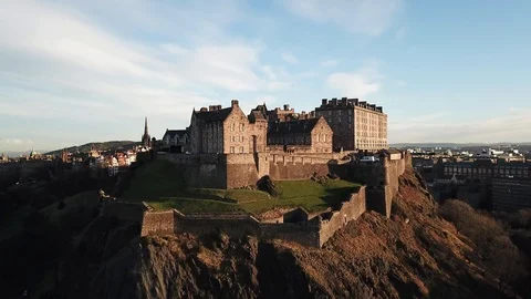 Morning King Arthur's seat in Edinburgh Scotland Stock Footage