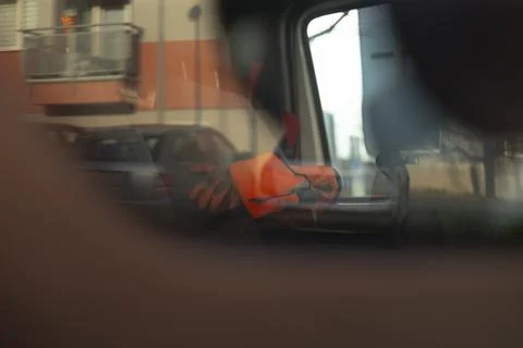 Morning light illuminates prepared driver with gear in sight Stock Photos