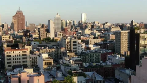 Morning Light on Lower East Side Tenement Rooftops 스톡 동영상 154752235