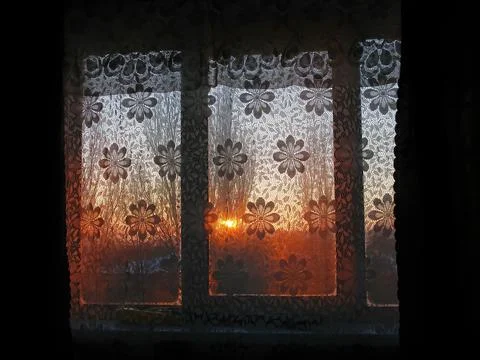 The Morning Light Spread Through The Window. Through the floral curtains Stock Photos