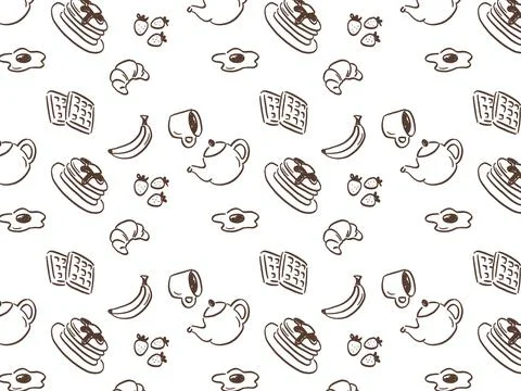 Morning meal seamless pattern  Illustrazione stock