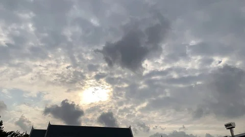 Morning overcast cloud time lapse 스톡 동영상 124587199
