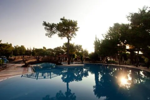 Morning pool Stock Photos