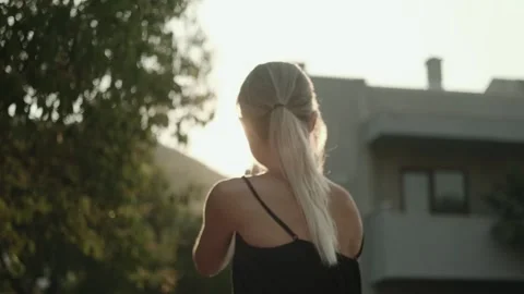 Morning practice. Do gymnastics at dawn, solitude, longevity. Stock Footage 257669780