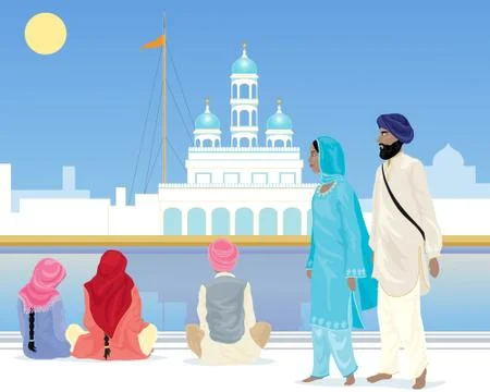 Morning prayers Stock Illustration