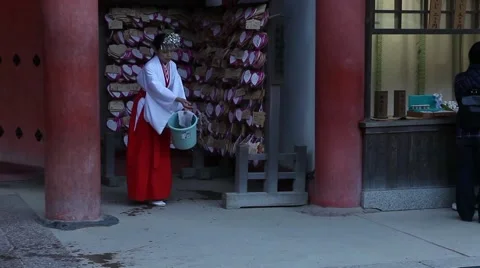 Morning preparing in the temple Stock Footage 46179839