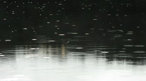 Morning Rain Shower on Silent Lake Stock Footage