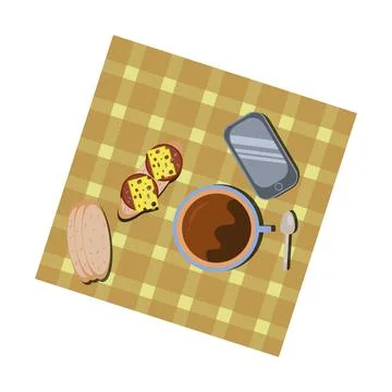 Morning routine breakfast Stock Illustration