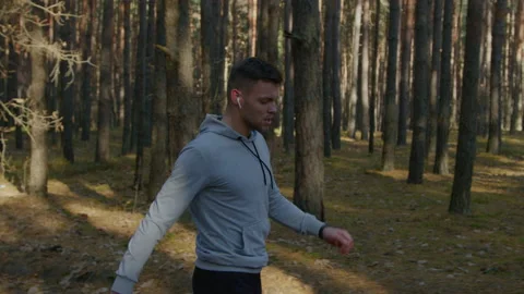 Morning Run In Beautiful Forest Stock-Footage 166350308