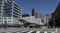 Morning Rush Hour in Downtown Los Angeles Car Passing on Busy Road Traffic Jam HD Footage