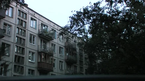 Morning, the Russian Soviet yard, old house Stock Footage 5164978