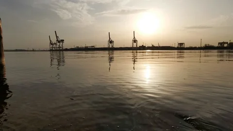 Morning in seaport. Stock Footage 106974525