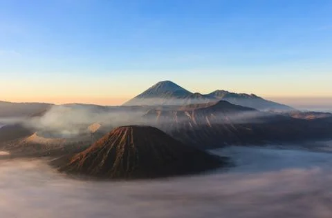 Morning shot of Gunung Bromo, Java, Indonesia Stock Photos