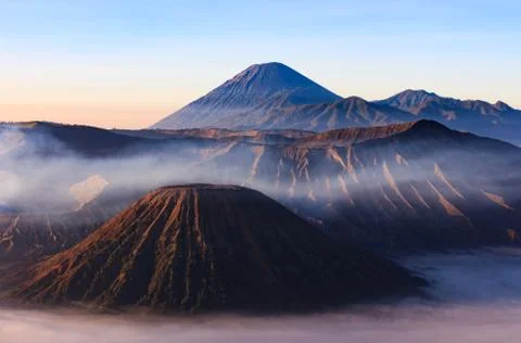 Morning shot of Gunung Bromo, Java, Indonesia Stock Photos