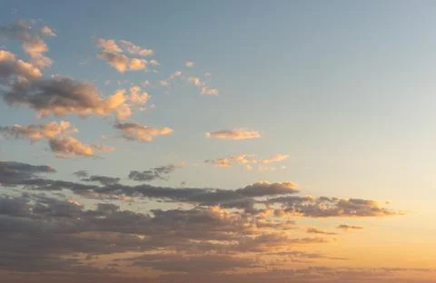 Morning sky with sparse clouds Stock Photos