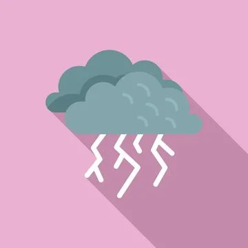 Morning storm icon flat vector. Cloud rain Illustrazione stock