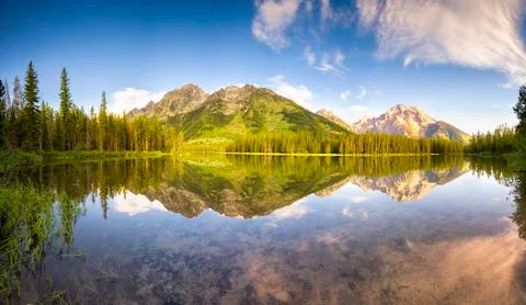 Morning on String Lake Stock Photos