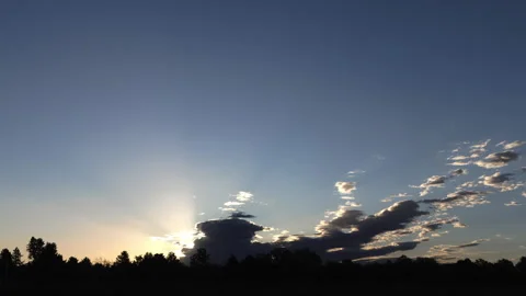 Morning Sun Emerging Behind Storm Clouds Sky Only Timelapse Stock Footage 337123466