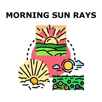Morning sun rays concepts and nature landscapes Illustration