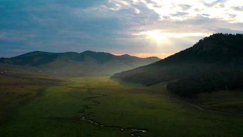 Morning Sun rays Video stock 304356676