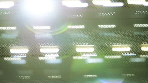 Morning sunlight beaming through windows plastic shutters Stock Footage 69987832