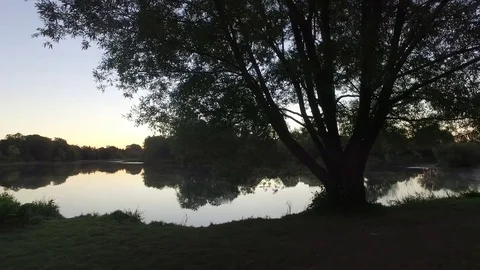 Morning Sunrise Over a Peaceful Lake Stock Footage